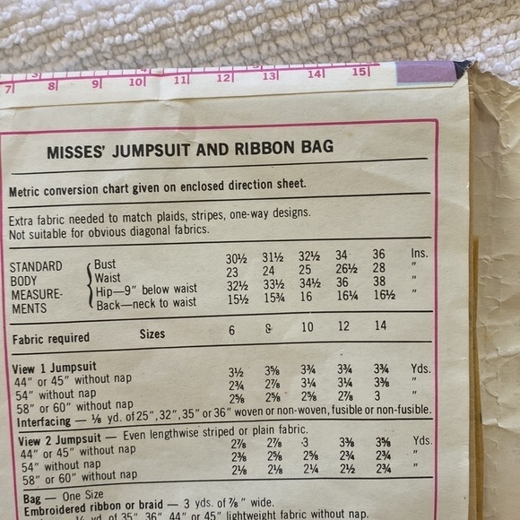Simplicity Vintage Jumpsuit pattern size 12 - Picture 2 of 5